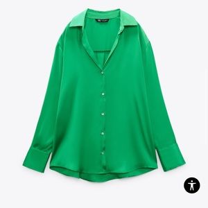 Zara Satin Green Shirt